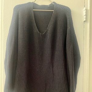 Jenni Kayne Cotton V-Neck Fisherman Sweater
